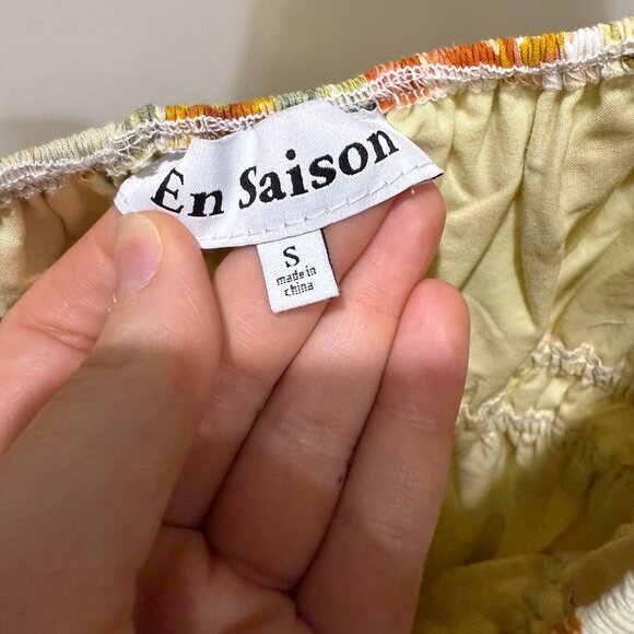 EN SAISON Milana Puff-Sleeve Floral Cotton Mini Dress - Small - Picture 4 of 5